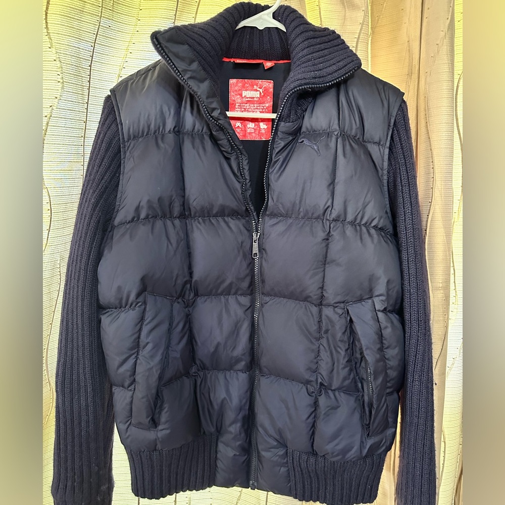 Men’s Puma Puffer Jacket with Removable Sleeves - Navy - M